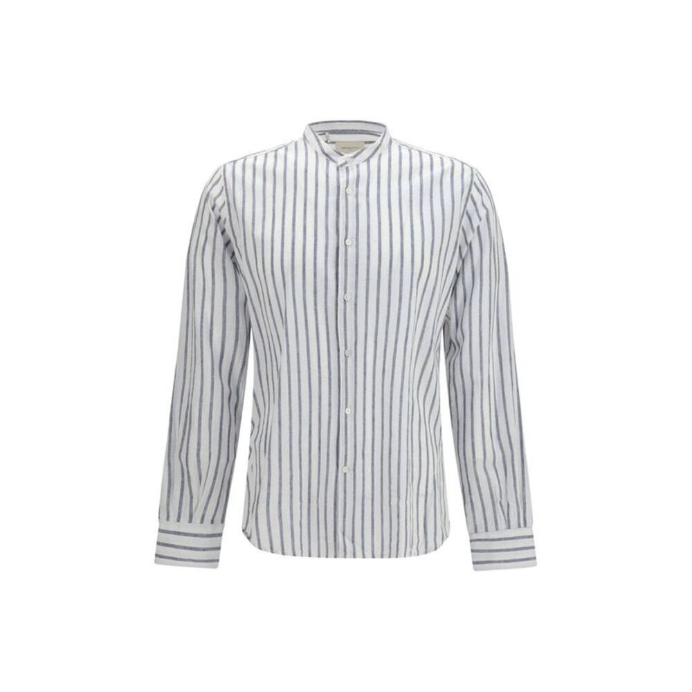 Brooksfield Blue Cotton Pattern Men's Shirt